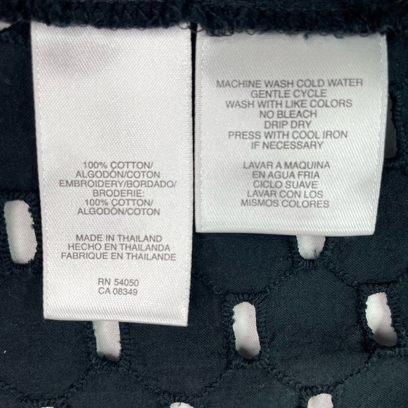 Jones New York Black Cut Out Long Sleeve Blouse Size XL - Picture 4 of 6